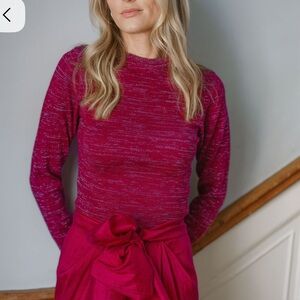 Julia Amory, Bacall Red Long Sleeve Sweater NWT